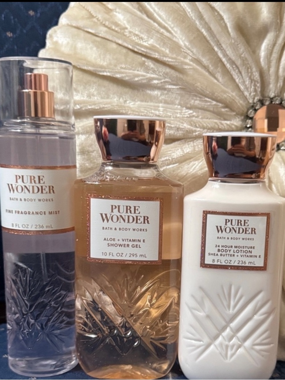 Bath & Body Works Pure Wonder 3-Piece Set - White & Gold